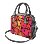 Stained Glass Mosaic Pattern Print Shoulder Handbag