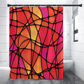 Stained Glass Mosaic Pattern Print Shower Curtain