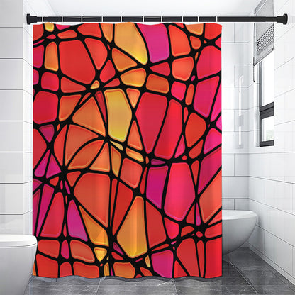 Stained Glass Mosaic Pattern Print Shower Curtain