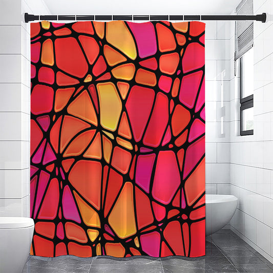 Stained Glass Mosaic Pattern Print Shower Curtain