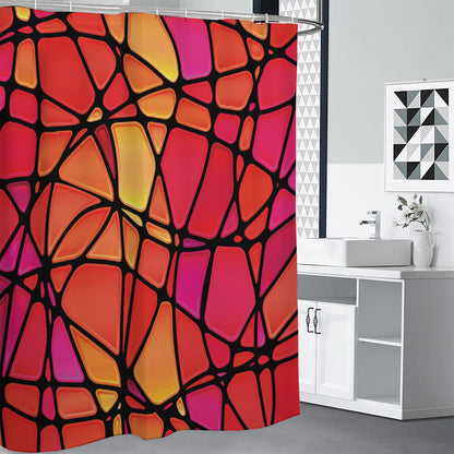 Stained Glass Mosaic Pattern Print Shower Curtain
