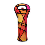 Stained Glass Mosaic Pattern Print Single Neoprene Wine Tote