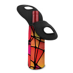 Stained Glass Mosaic Pattern Print Single Neoprene Wine Tote