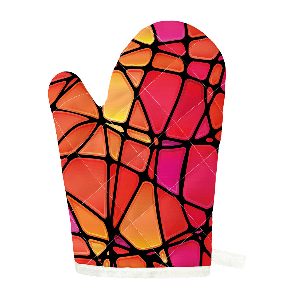 Stained Glass Mosaic Pattern Print Single Oven Mitt