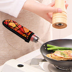 Stained Glass Mosaic Pattern Print Skillet Handle Cover