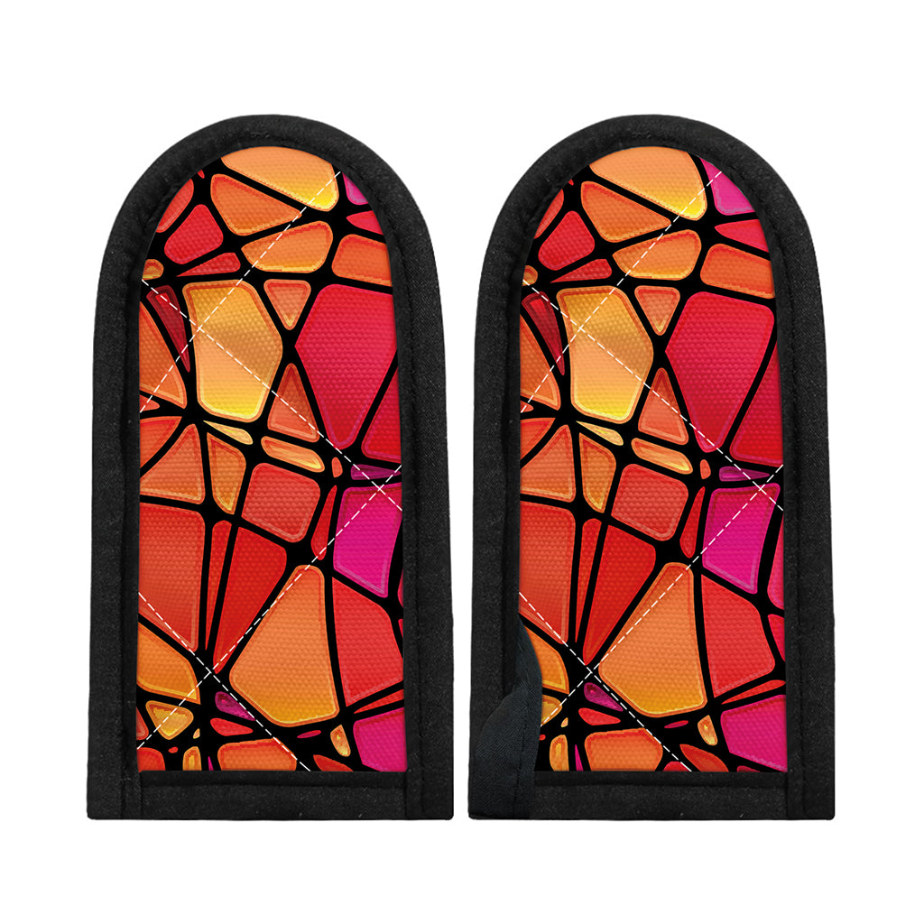 Stained Glass Mosaic Pattern Print Skillet Handle Cover