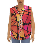Stained Glass Mosaic Pattern Print Sleeveless Baseball Jersey