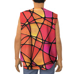 Stained Glass Mosaic Pattern Print Sleeveless Baseball Jersey