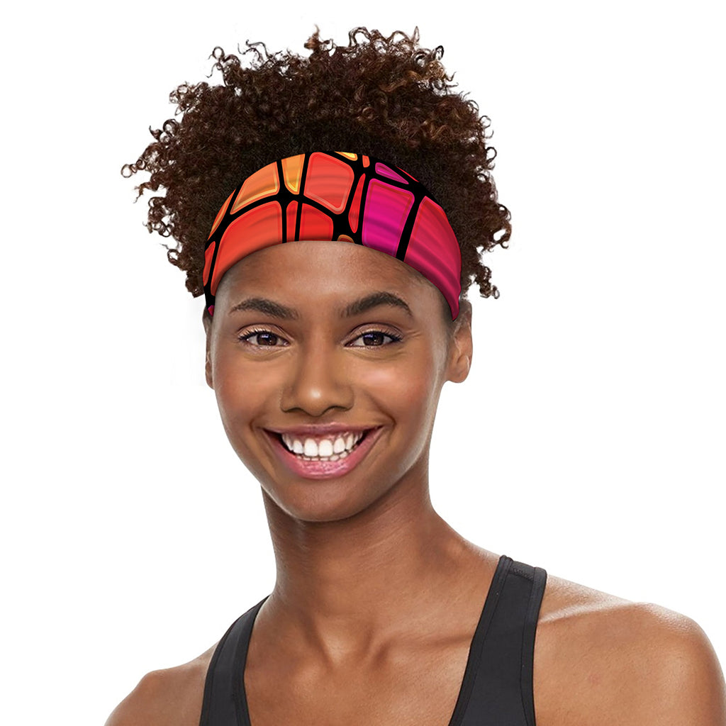 Stained Glass Mosaic Pattern Print Sports Headband
