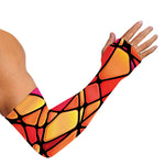 Stained Glass Mosaic Pattern Print Sun Protection Arm Sleeves