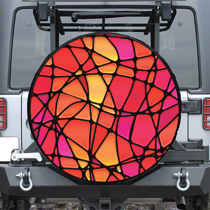 Stained Glass Mosaic Pattern Print Tire Cover