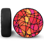 Stained Glass Mosaic Pattern Print Tire Cover