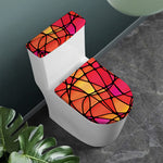 Stained Glass Mosaic Pattern Print Toilet Lid And Tank Cover Set