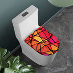 Stained Glass Mosaic Pattern Print Toilet Lid Cover