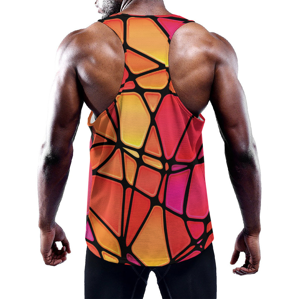 Stained Glass Mosaic Pattern Print Training Tank Top