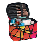 Stained Glass Mosaic Pattern Print Travel Makeup Bag