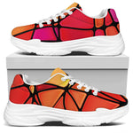 Stained Glass Mosaic Pattern Print White Chunky Shoes