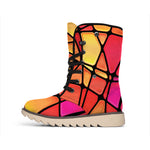 Stained Glass Mosaic Pattern Print Winter Boots