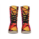Stained Glass Mosaic Pattern Print Winter Boots