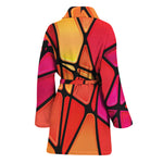 Stained Glass Mosaic Pattern Print Women's Bathrobe