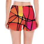 Stained Glass Mosaic Pattern Print Women's Split Running Shorts