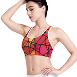 Stained Glass Mosaic Pattern Print Women's Sports Bra