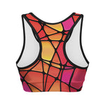 Stained Glass Mosaic Pattern Print Women's Sports Bra