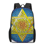 Stained Glass Star of David Print 17 Inch Backpack