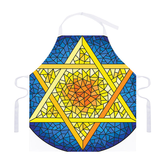 Stained Glass Star of David Print Adjustable Apron