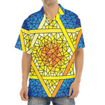 Stained Glass Star of David Print Aloha Shirt