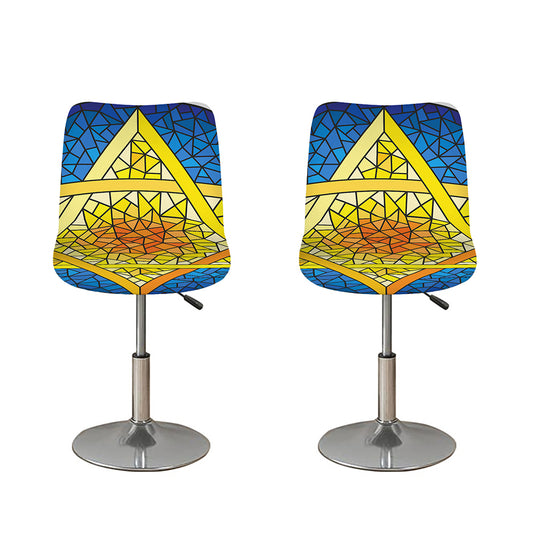 Stained Glass Star of David Print Bar Stool Covers