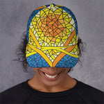 Stained Glass Star of David Print Baseball Cap