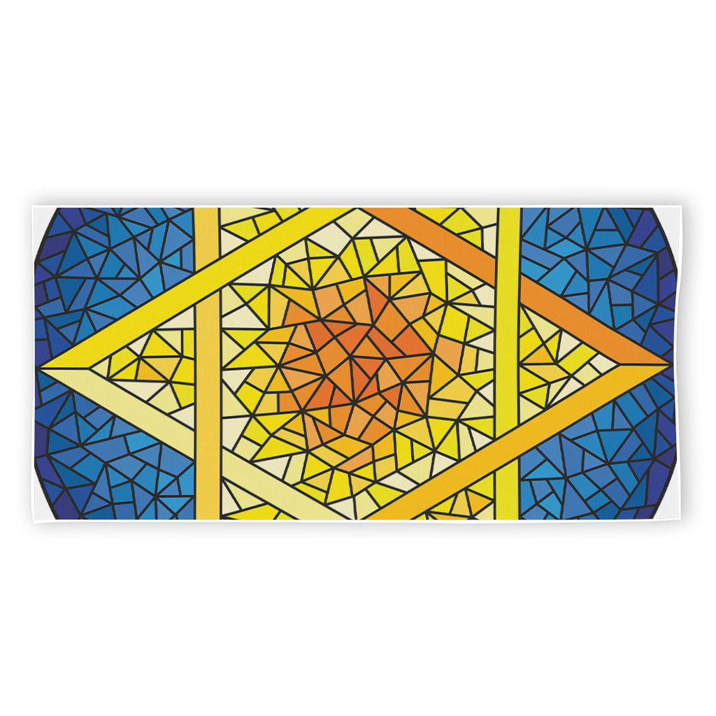 Stained Glass Star of David Print Beach Towel