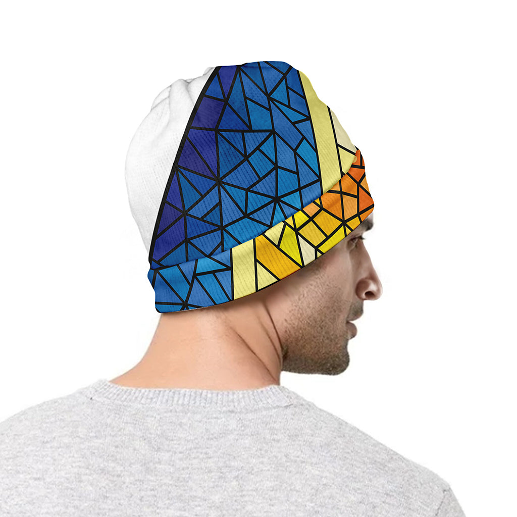 Stained Glass Star of David Print Beanie