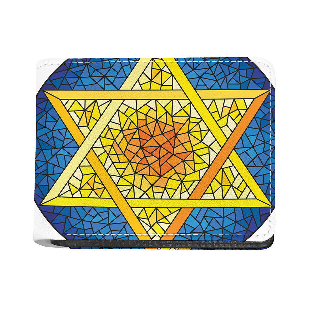 Stained Glass Star of David Print Bifold Wallet