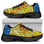 Stained Glass Star of David Print Black Chunky Shoes