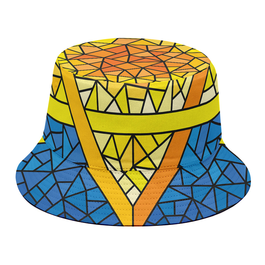 Stained Glass Star of David Print Bucket Hat