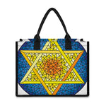 Stained Glass Star of David Print Canvas Tote Bag