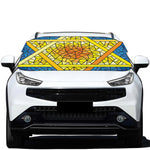 Stained Glass Star of David Print Car Windshield Snow Cover