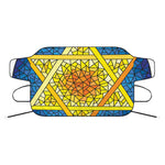 Stained Glass Star of David Print Car Windshield Snow Cover