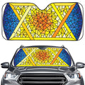 Stained Glass Star of David Print Car Windshield Sun Shade
