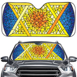 Stained Glass Star of David Print Car Windshield Sun Shade