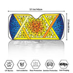 Stained Glass Star of David Print Car Windshield Sun Shade