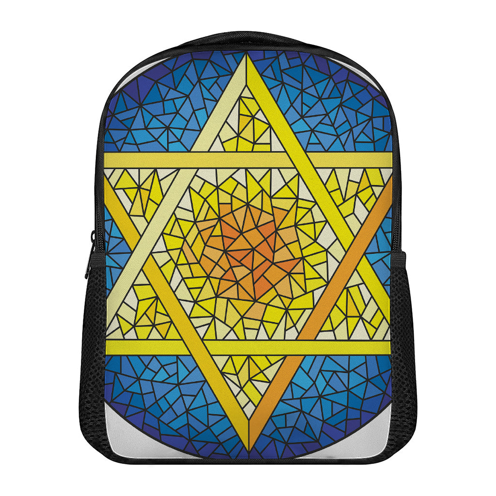 Stained Glass Star of David Print Casual Backpack