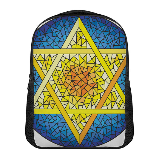 Stained Glass Star of David Print Casual Backpack