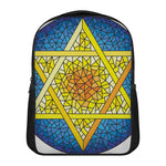 Stained Glass Star of David Print Casual Backpack