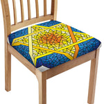 Stained Glass Star of David Print Chair Cushion Cover