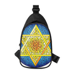 Stained Glass Star of David Print Chest Bag