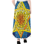 Stained Glass Star of David Print Chiffon Maxi Skirt