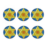 Stained Glass Star of David Print Coaster Set